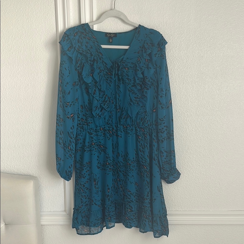 Jessica Simpson Blue Ruffle Tunic - Picture 2 of 6